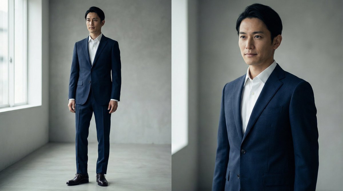 High-End Fashion Magazine Editorial Photo of a Japanese Male Model — example 1