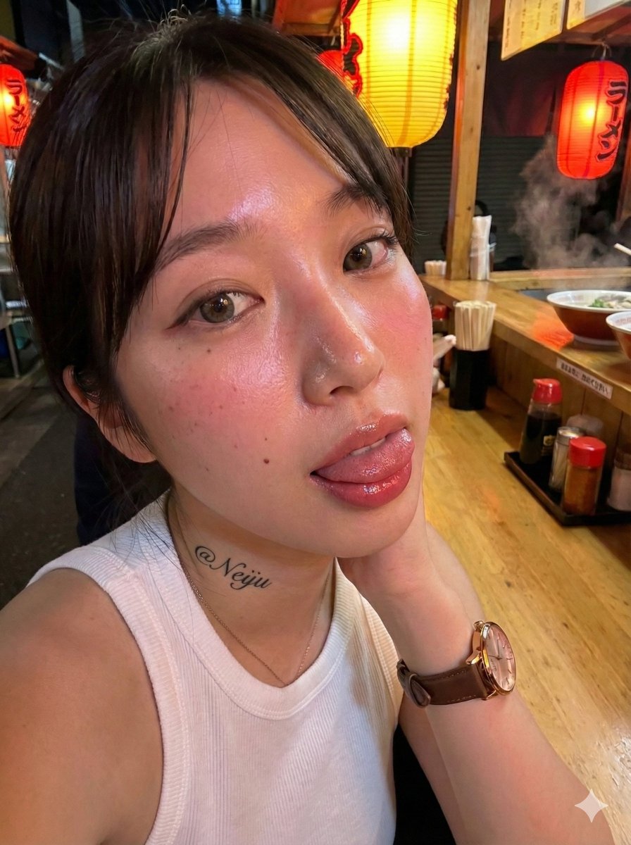 Realistic Izakaya Selfie with Intentional Imperfection — example 1