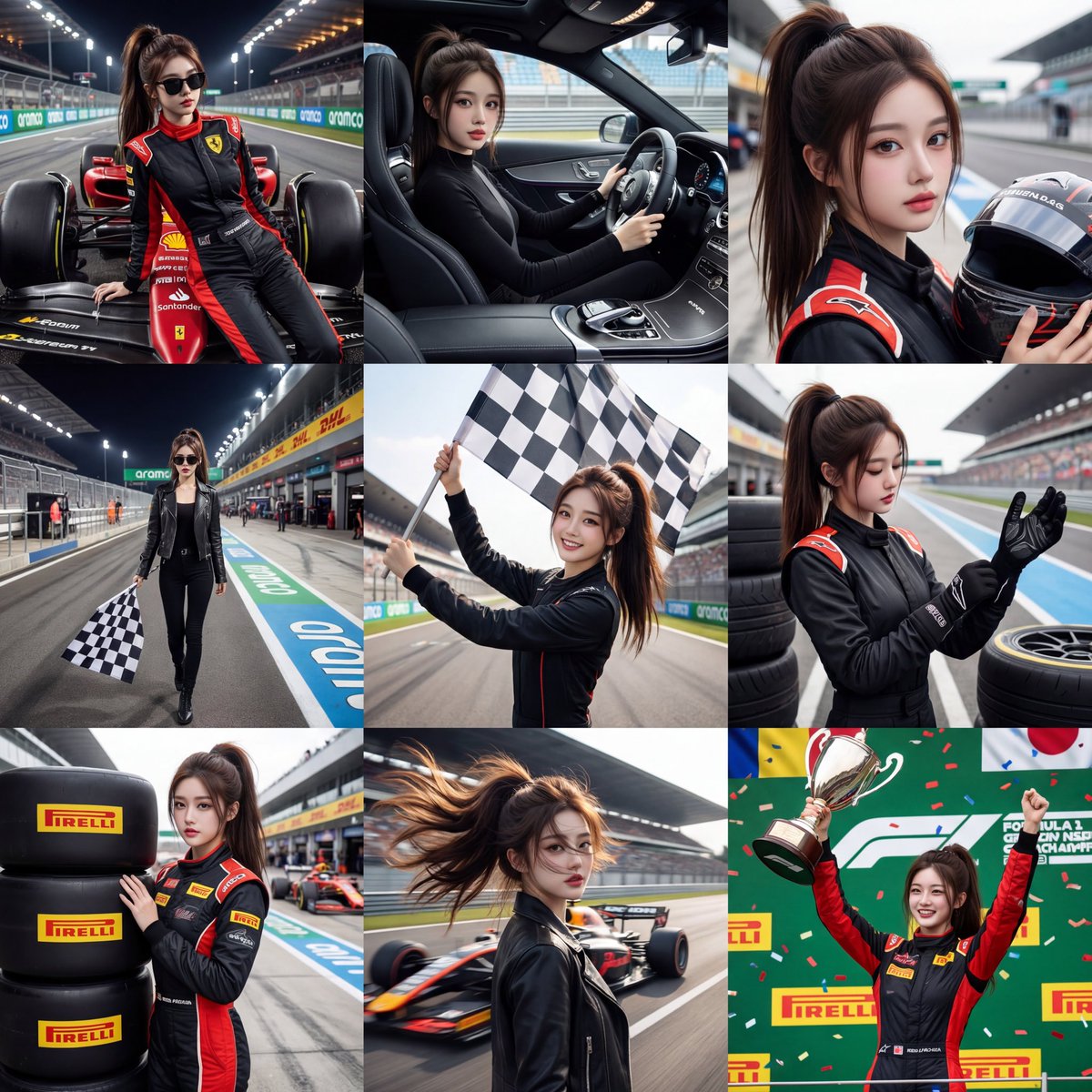 3x3 Motorsport Glamour Photo Collage — example 1