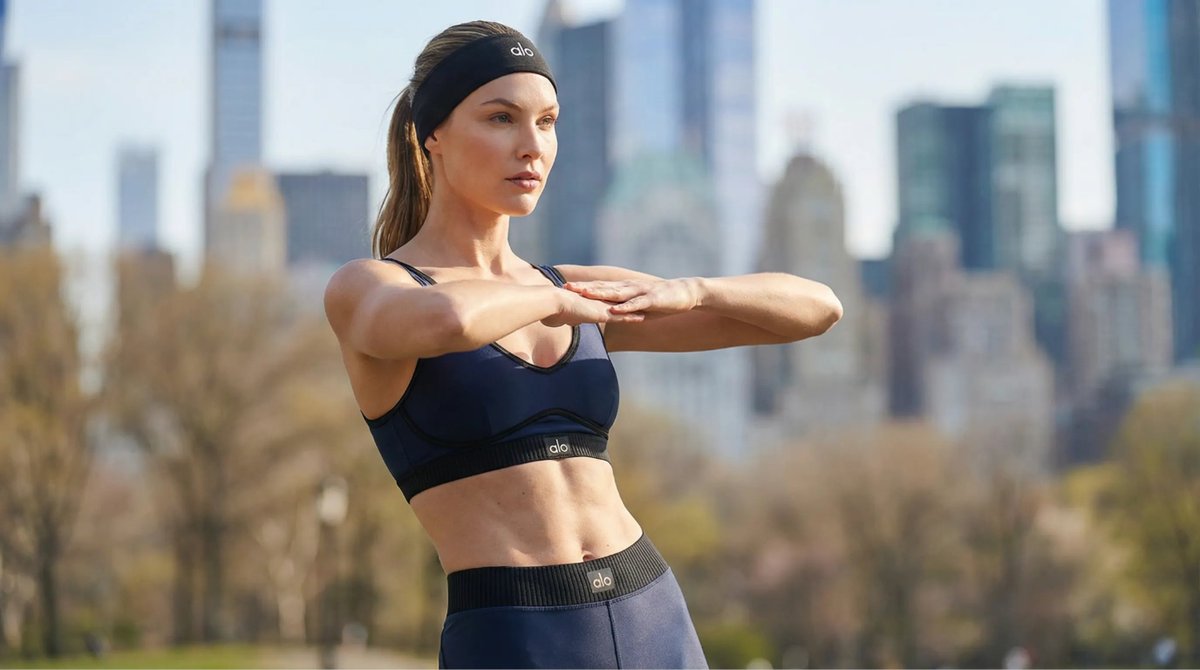 Cinematic Pilates Scene in Central Park — example 1