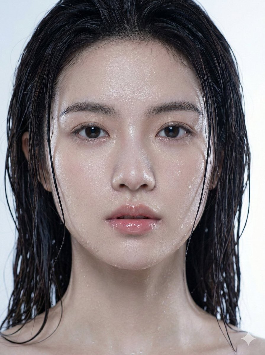Hyper-Realistic Wet Skin Portrait (Macro Focus) — example 2