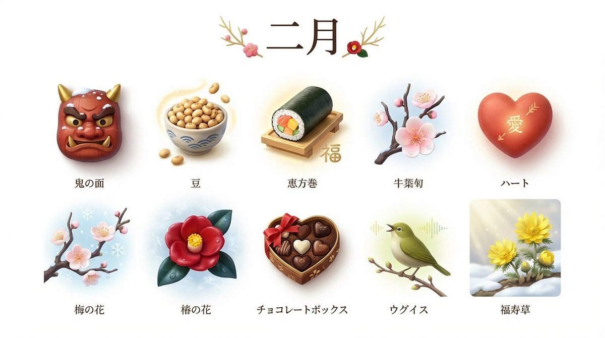 3D Icon Collection Representing Japanese Seasons — example 1