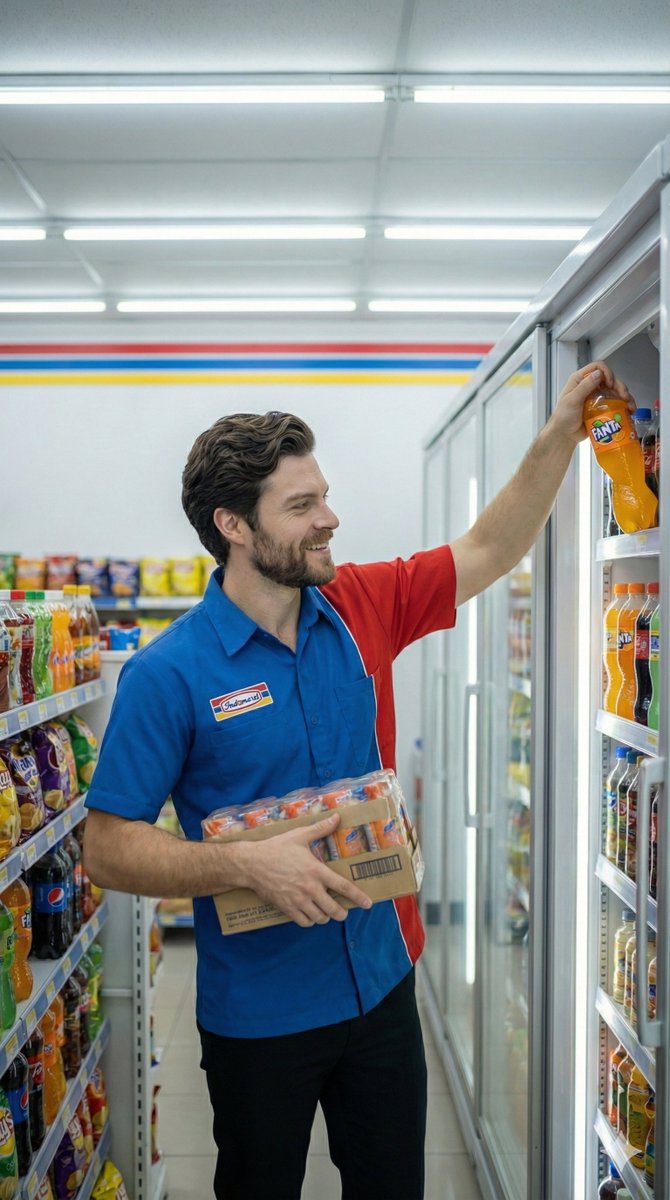 Photorealistic Convenience Store Clerk Cinematic Shot — example 2