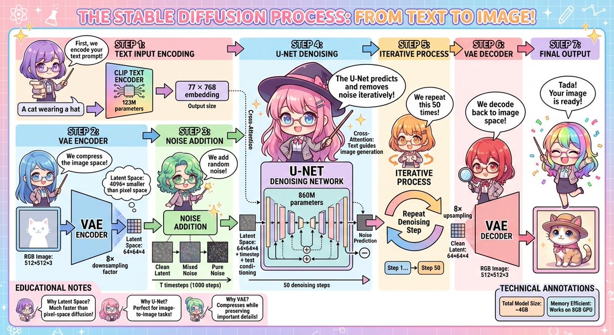 Stable Diffusion educational anime diagram — example 1