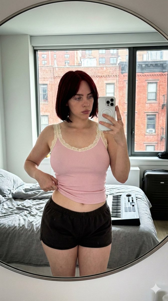 Ultra-Wide Candid Mirror Documentation Portrait Prompt — example 1