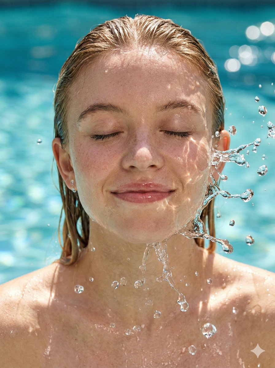 Hyper-Realistic Portrait of Sydney Sweeney in Water Splash — example 2