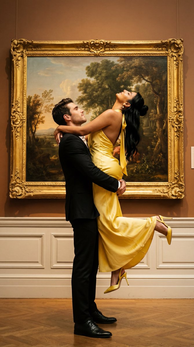 Cinematic Fine Art Couple Portrait with Reference Image Locking — example 1