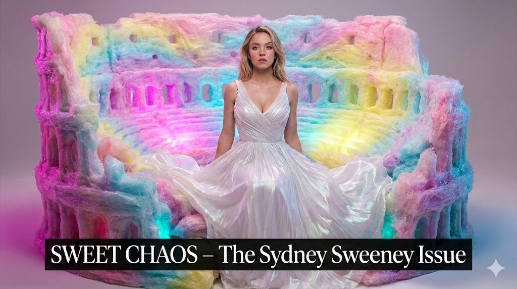 Surreal Sydney Sweeney Portrait in Cotton Candy Amphitheater — example 1