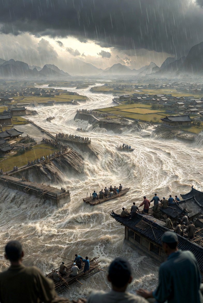 Historical Epic Scene: 1887 Yellow River Flood — example 1