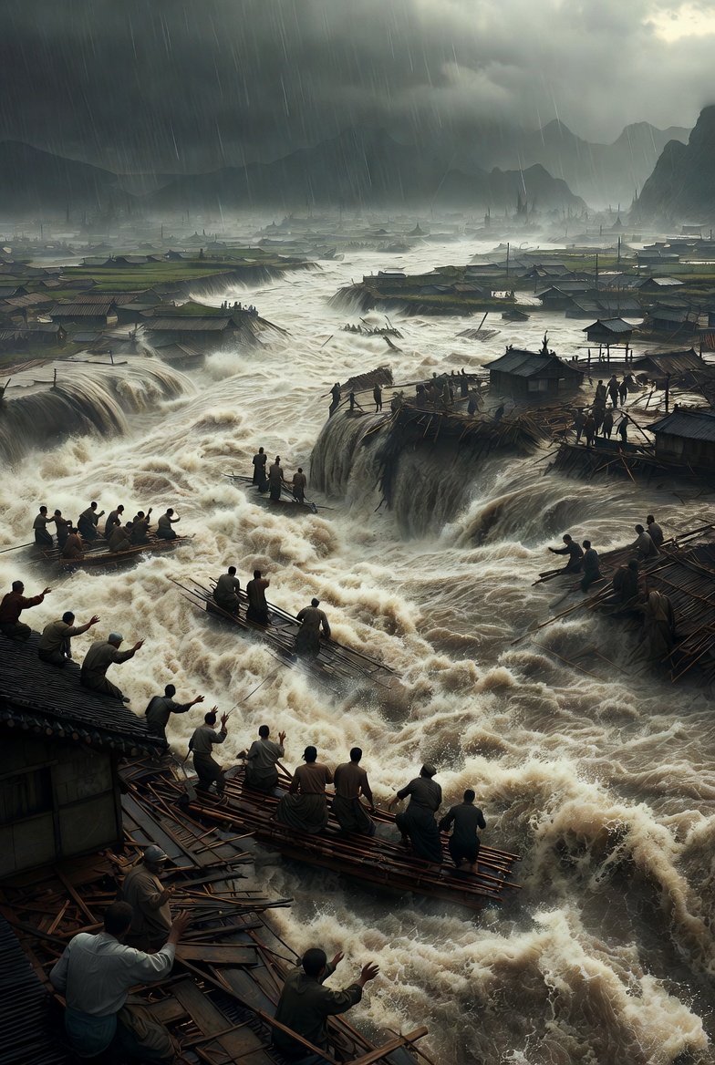 Historical Epic Scene: 1887 Yellow River Flood — example 2
