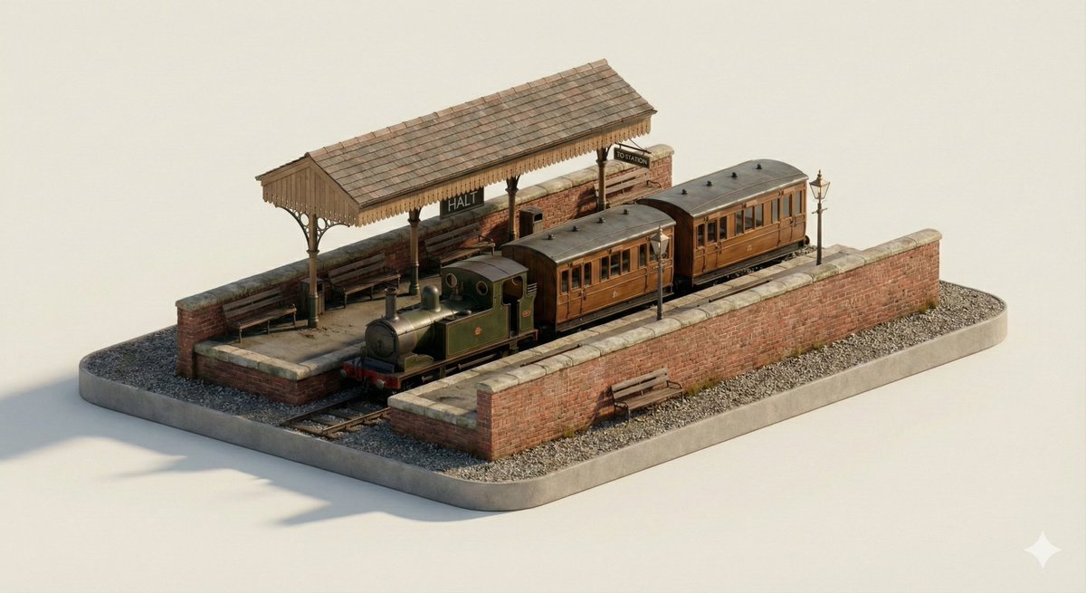 3D Isometric Urban Transit Stop Diorama Prompt — example 3