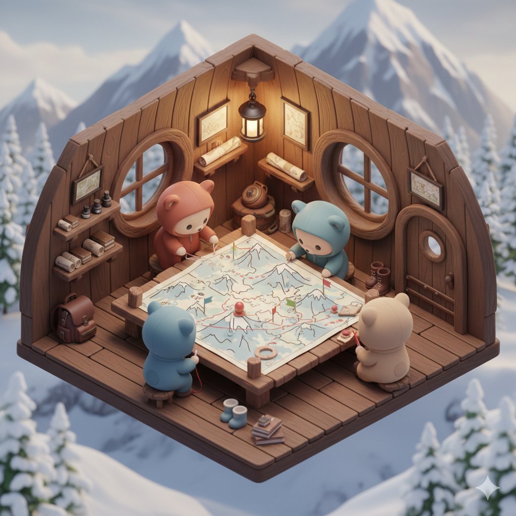 Isometric Kawaii Baby Bears Scene Prompt — example 1