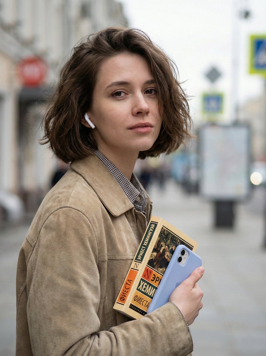 Photorealistic Street Portrait with Bokeh Background — example 1