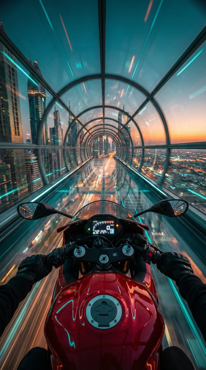 Cyberpunk POV Motorcycle Ride at Hyper-Velocity — example 1