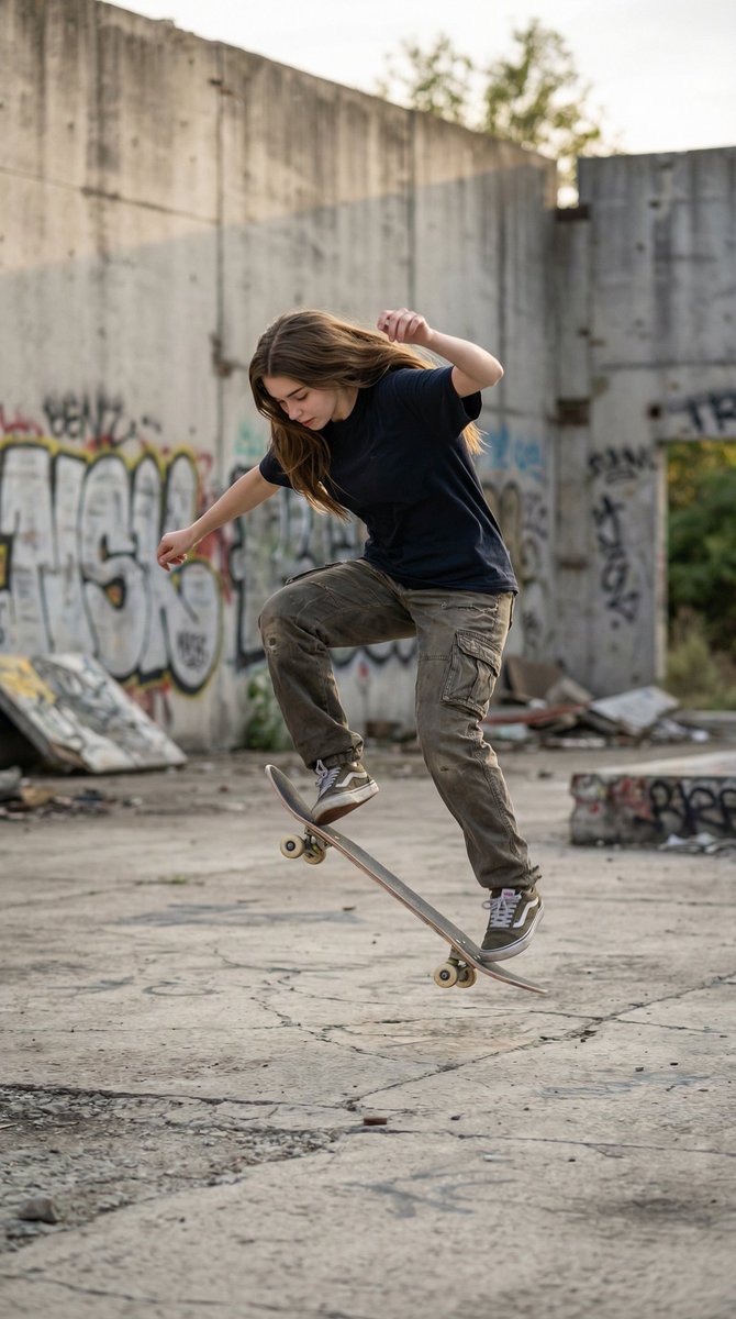 Ultra-realistic Urban Skateboarding Action Scene — example 2