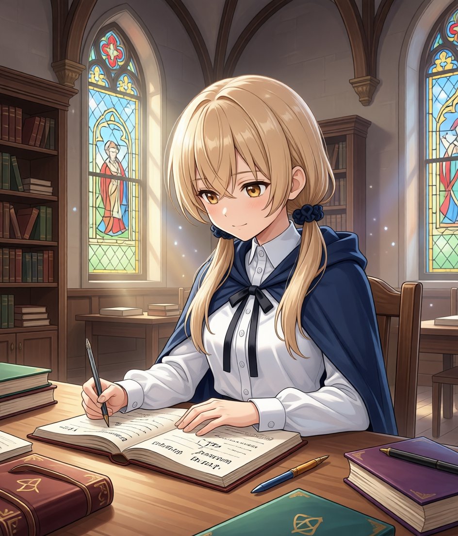 Modify Image: Girl Taking a Magic School Exam — example 1