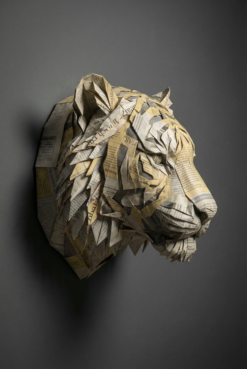 Surreal Einstein Paper Sculpture Photography Prompt — example 4