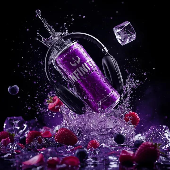 Ultra-Cinematic Floating Energy Drink Product Shot — example 1
