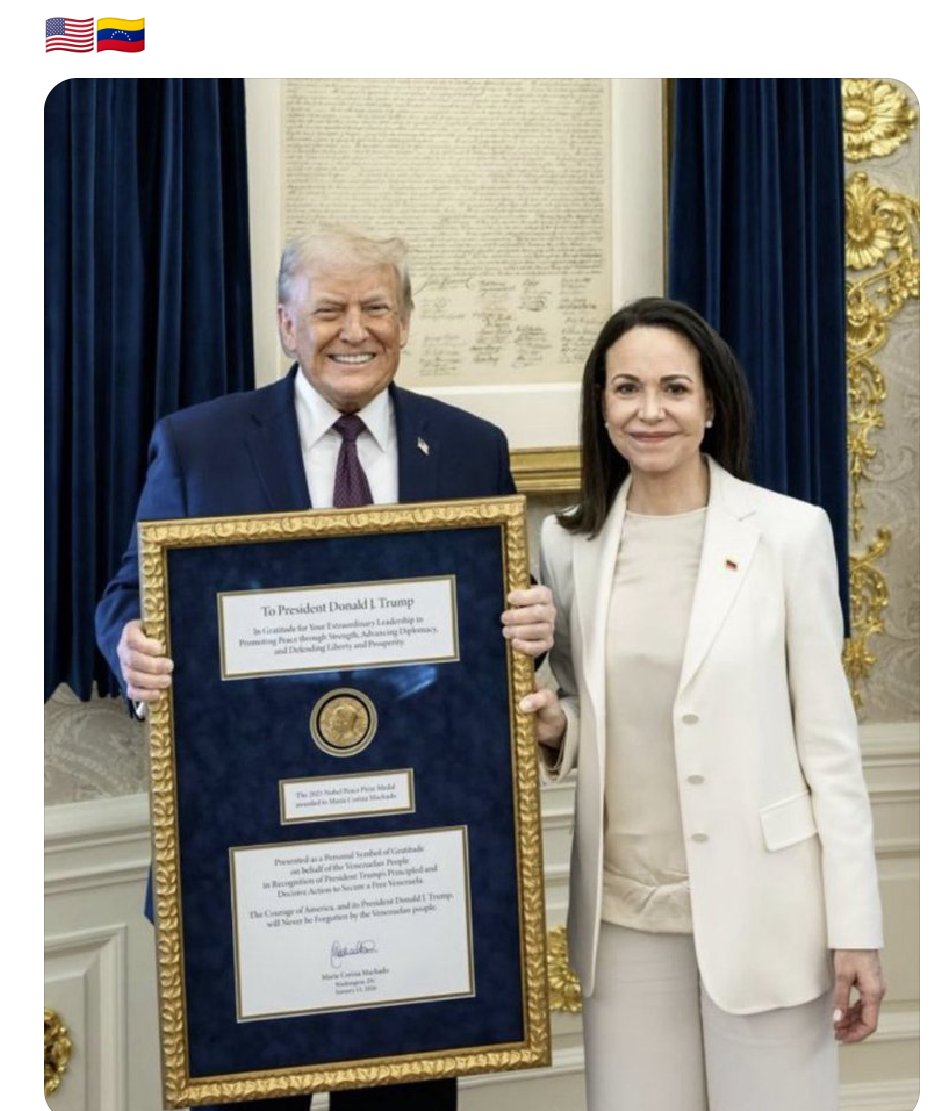 Historic Meeting: Machado and Trump with Nobel Medal — example 3