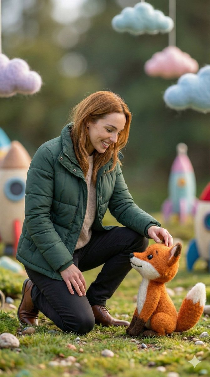 Photorealistic Human and Felt Fox Hybrid — example 1