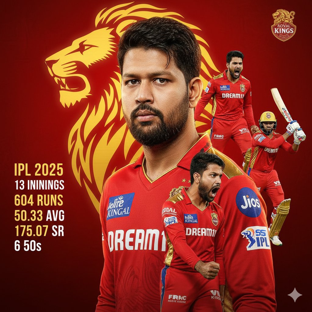 Cricketer Composite Portrait and Stats Graphic — example 1