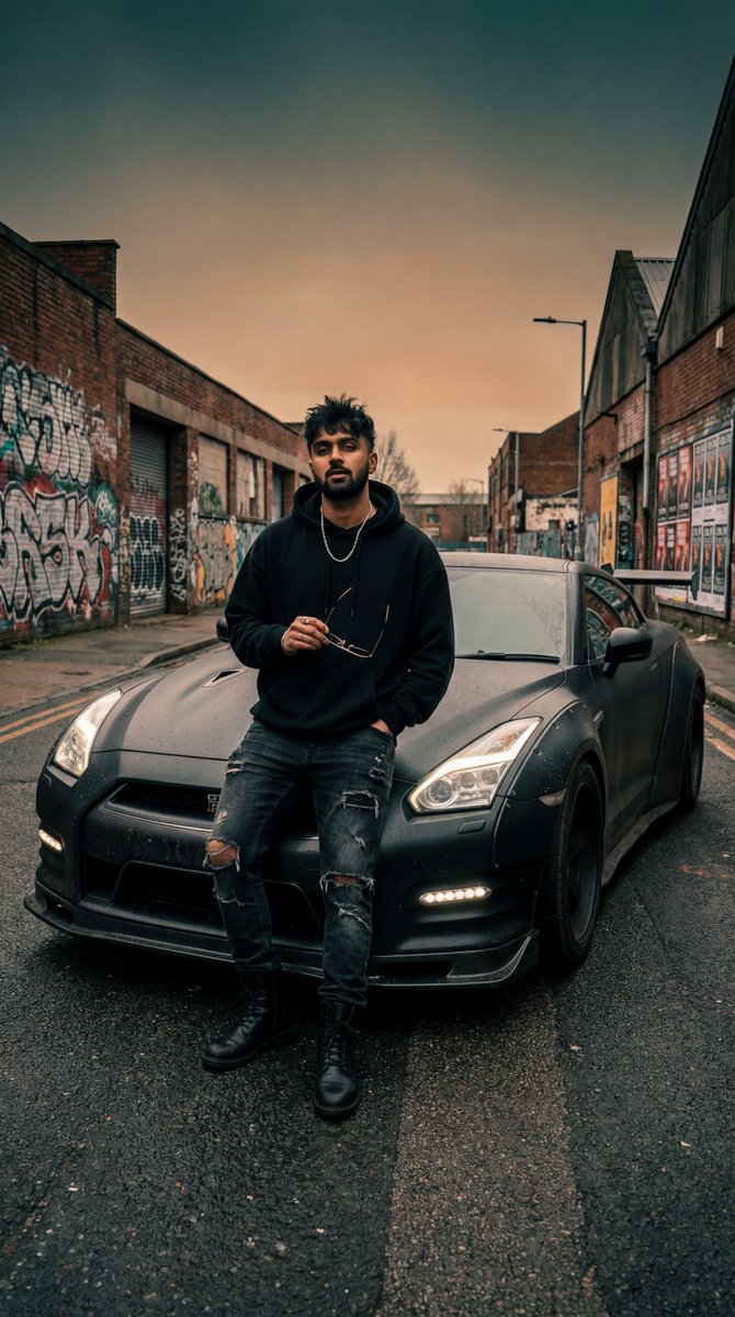 Grunge Street Photography Portrait with a Sports Car