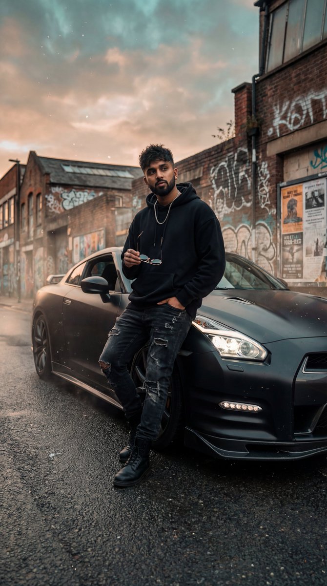 Grunge Street Photography Portrait with a Sports Car — example 2