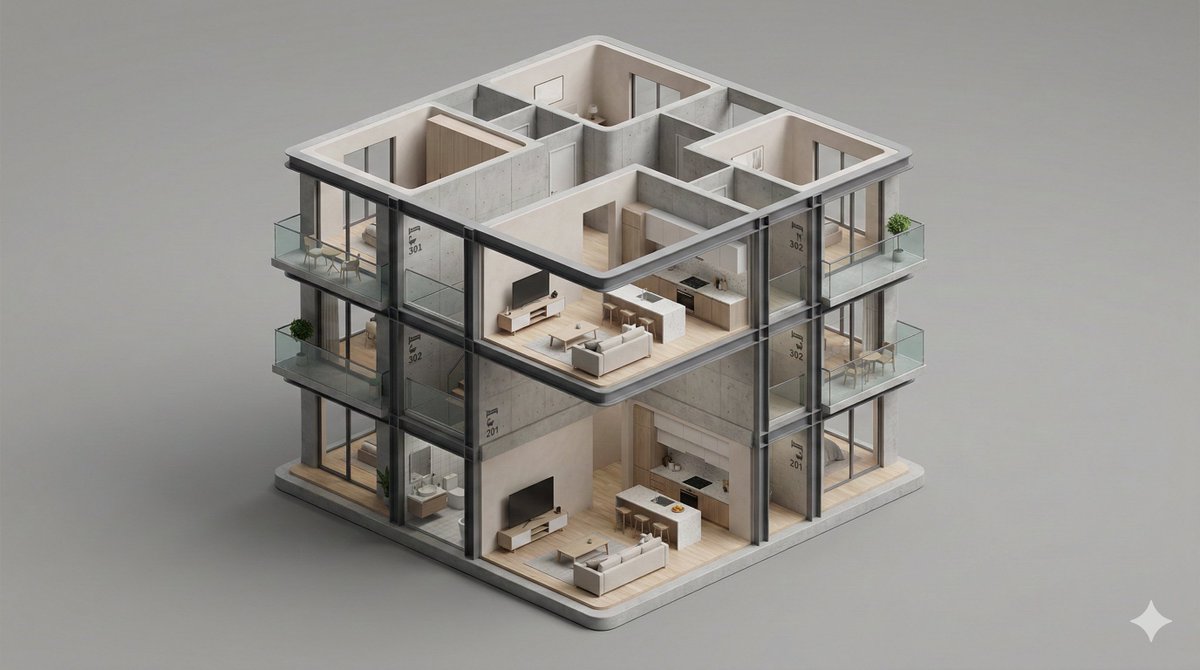 Minimalist 3D Isometric Architectural Diorama — example 1