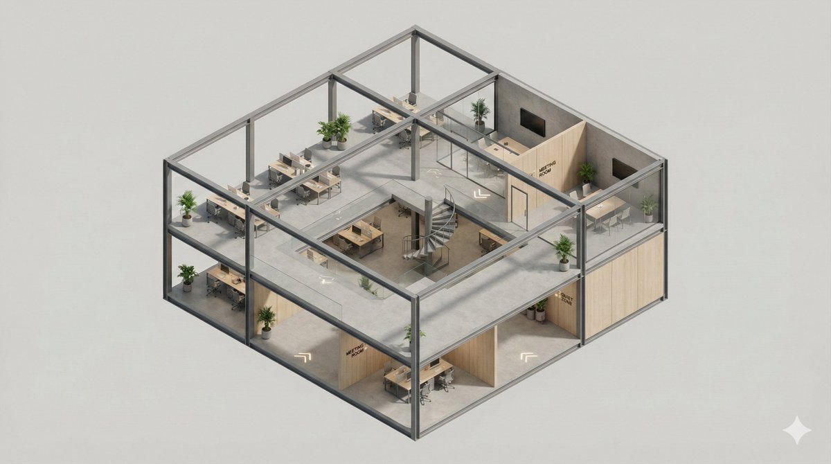 Minimalist 3D Isometric Architectural Diorama — example 3