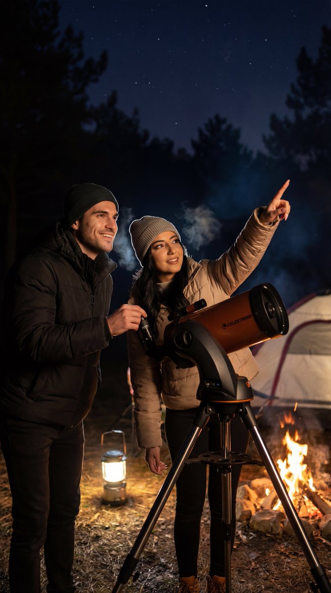 Ultra-Photorealistic Candid Film Still of Night Camping and Stargazing — example 1