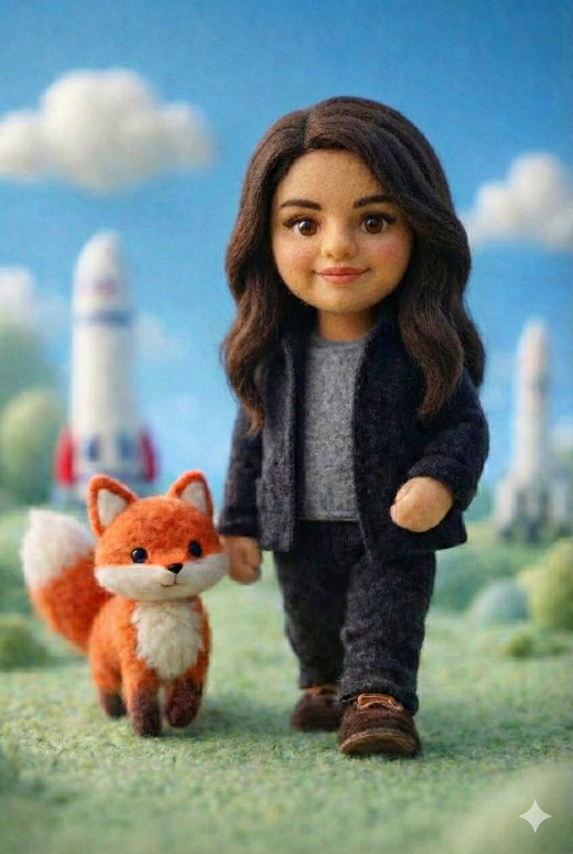 Handcrafted Felt Miniature Scene with Tech Character — example 2