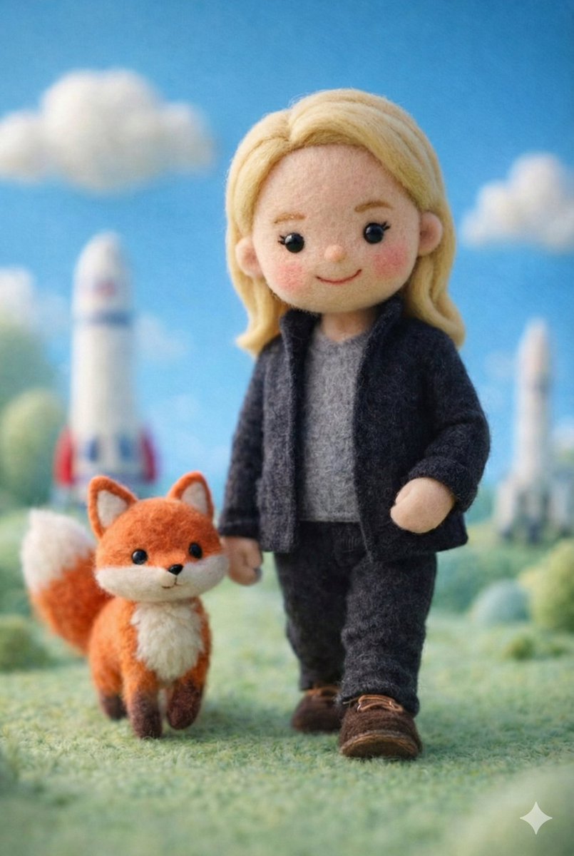 Handcrafted Felt Miniature Scene with Tech Character — example 3