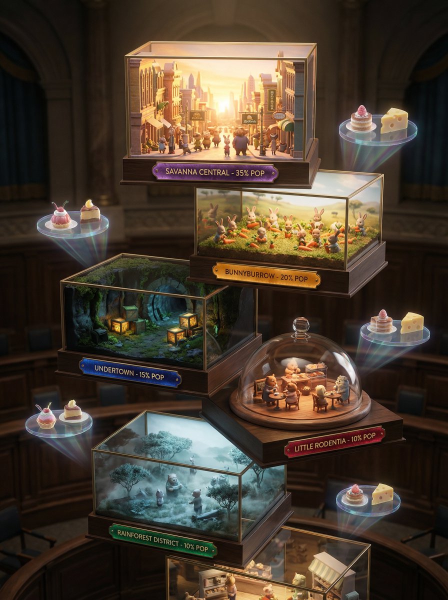 High-Fashion Zootopia Miniature Visualization — example 1