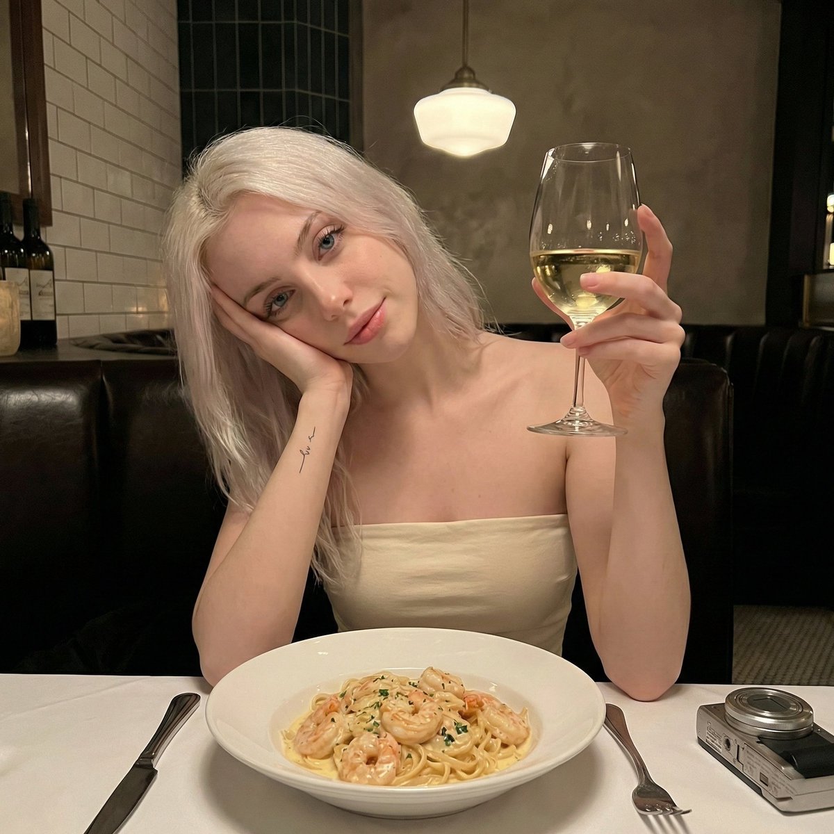Ultra Photorealistic Dinner Selfie Prompt — example 1