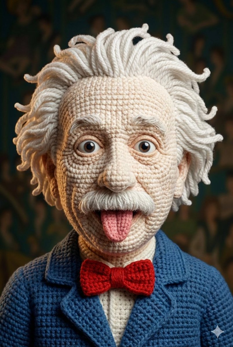 Hyper-Detailed Crocheted Portrait of a Legend — example 1