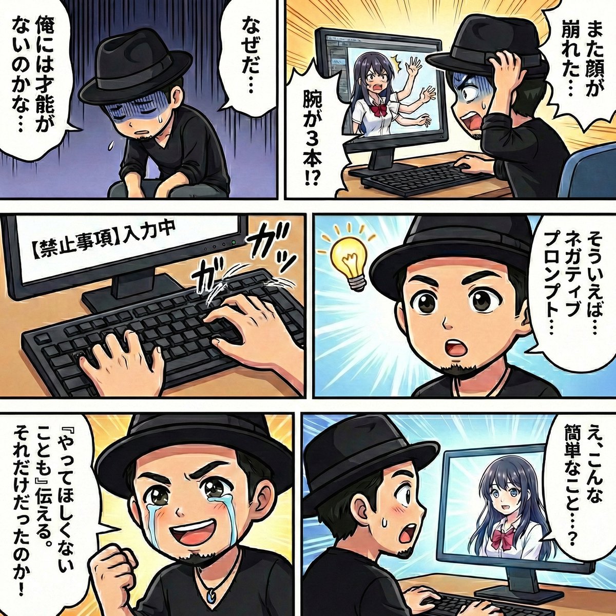 Negative Prompting for Manga Generation in NanoBanana Pro — example 1