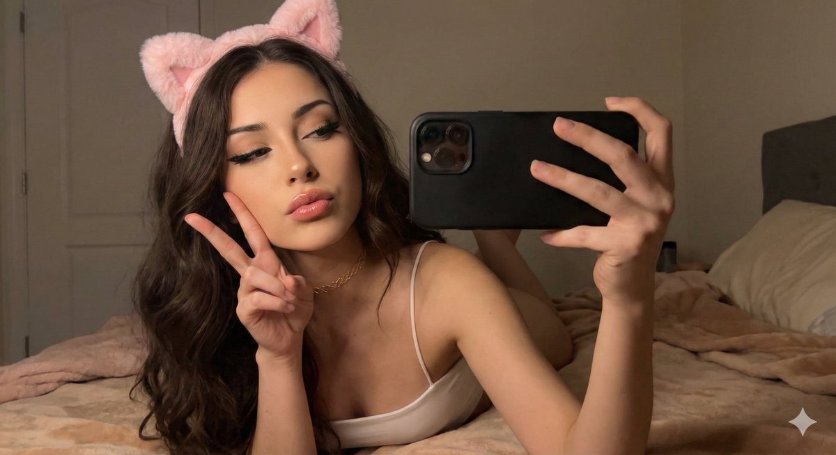 Seductive Catgirl Selfie Portrait Prompt — example 1
