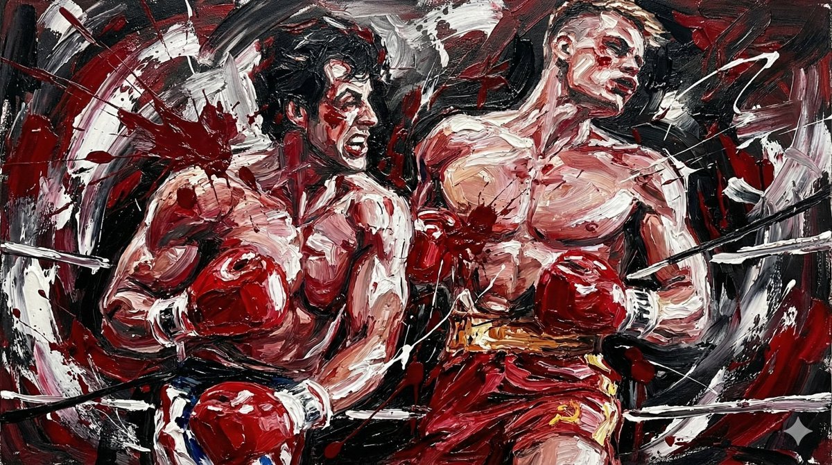 Abstract Expressionist Boxing Match — example 1