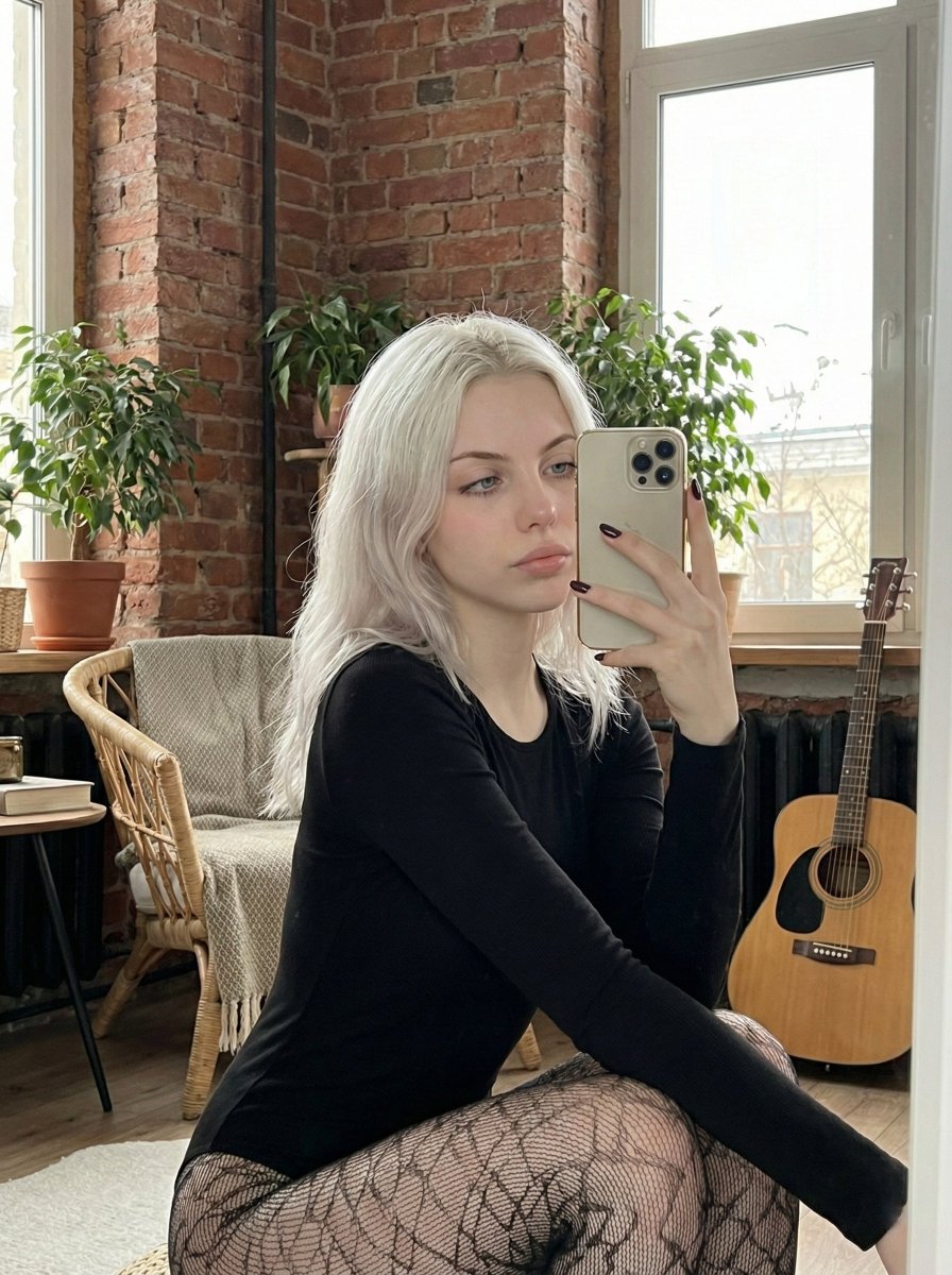 Hyper-Realistic Mirror Selfie Prompt — example 2