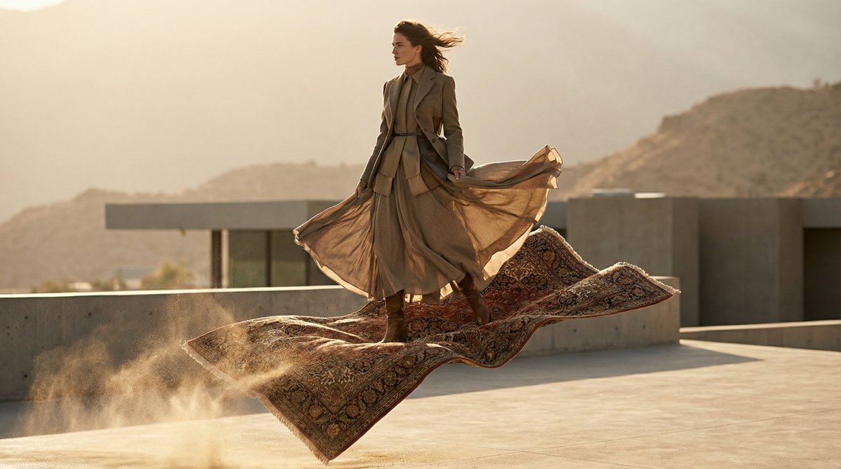 High-Fashion Magic Carpet Editorial Shot — example 2