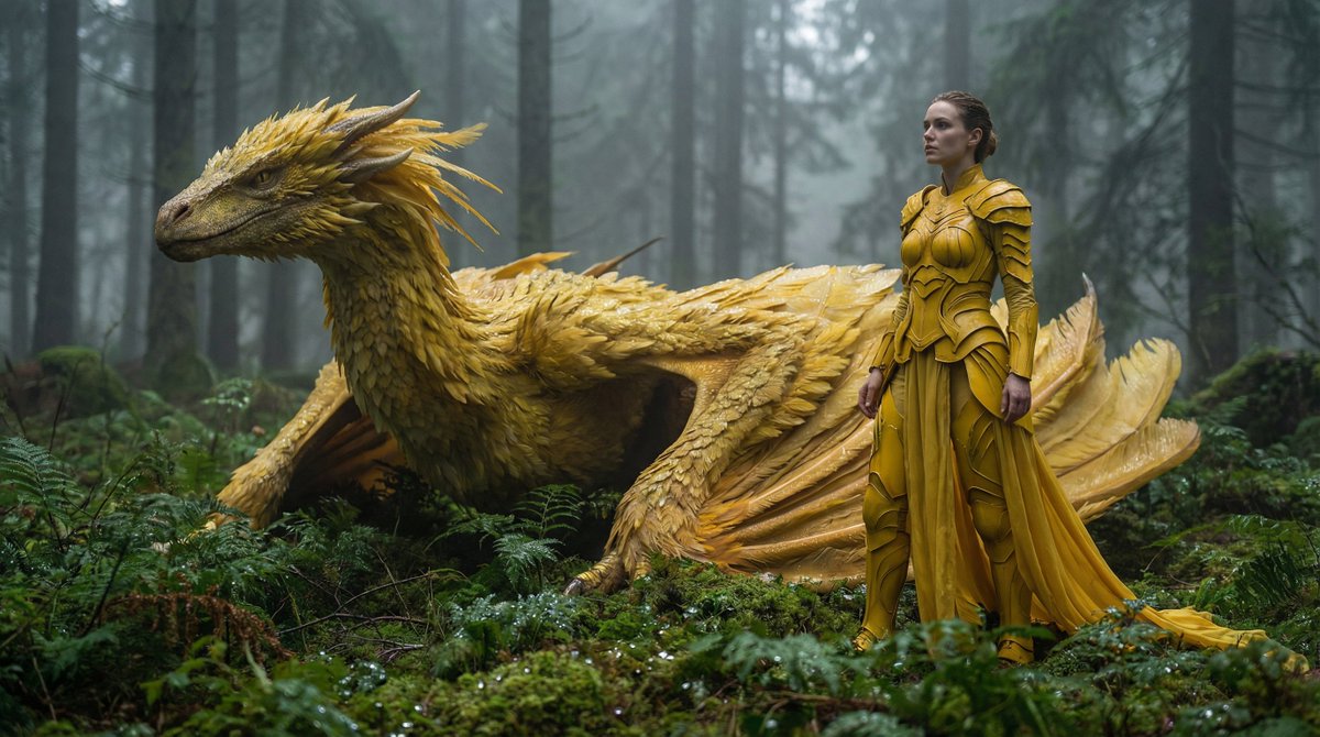 Fantasy Dragon and Warrior Image Prompt — example 1