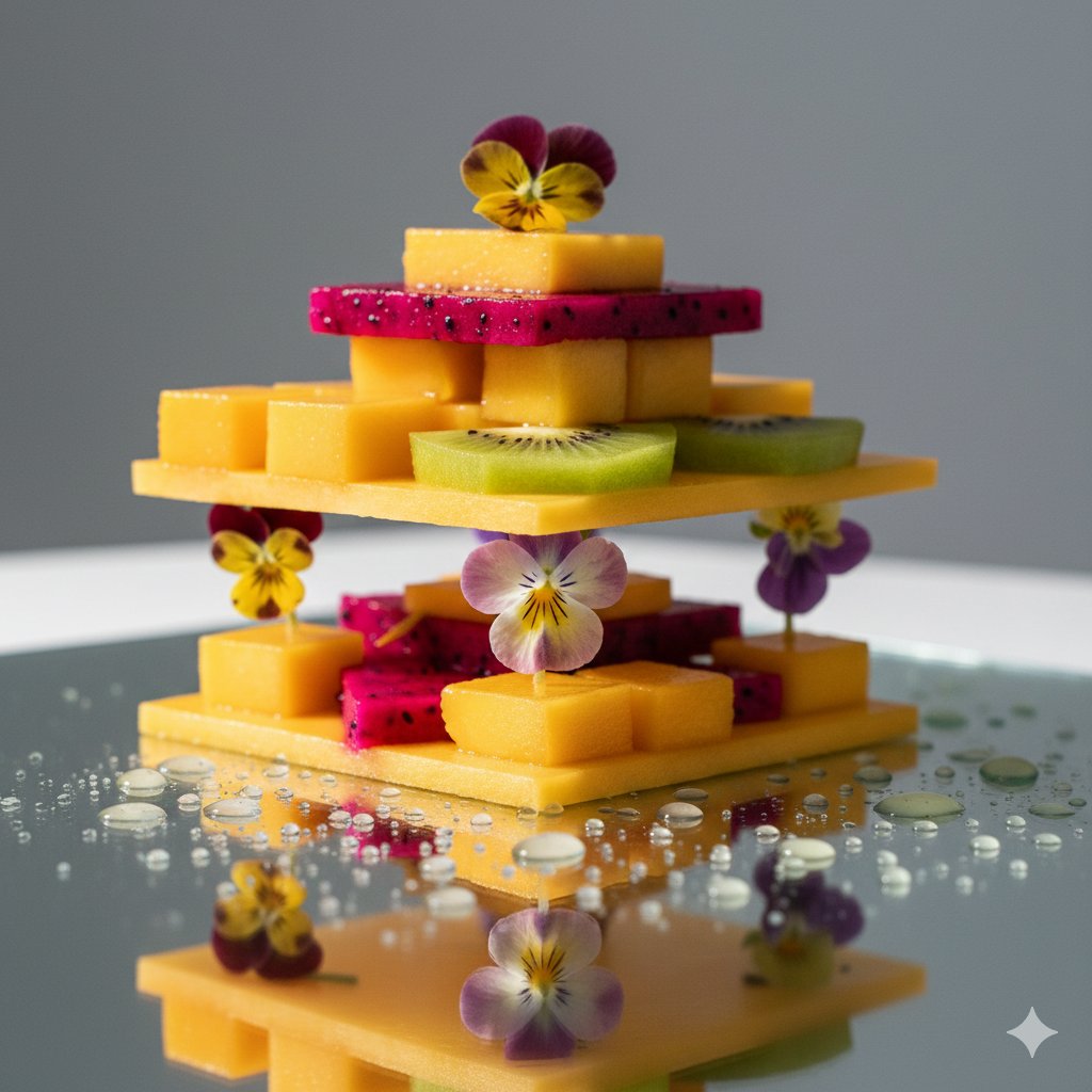 Modernist Fruit Architecture Macro Shot — example 2