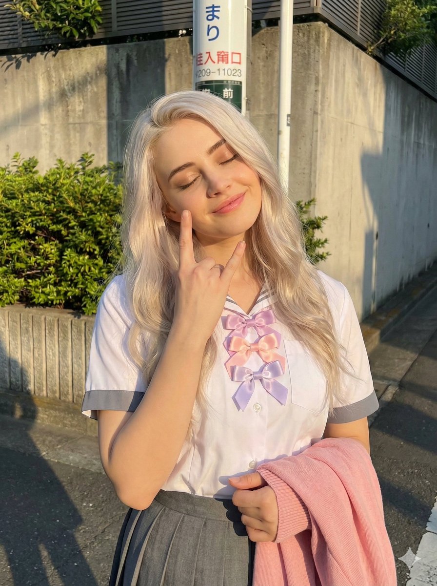 Golden Hour School Uniform 'Rock On' Portrait — example 1
