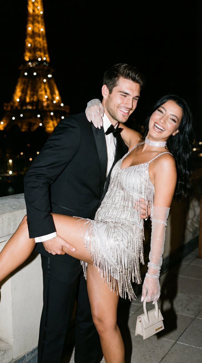 Cinematic Flash Editorial Couple Portrait in Paris — example 1