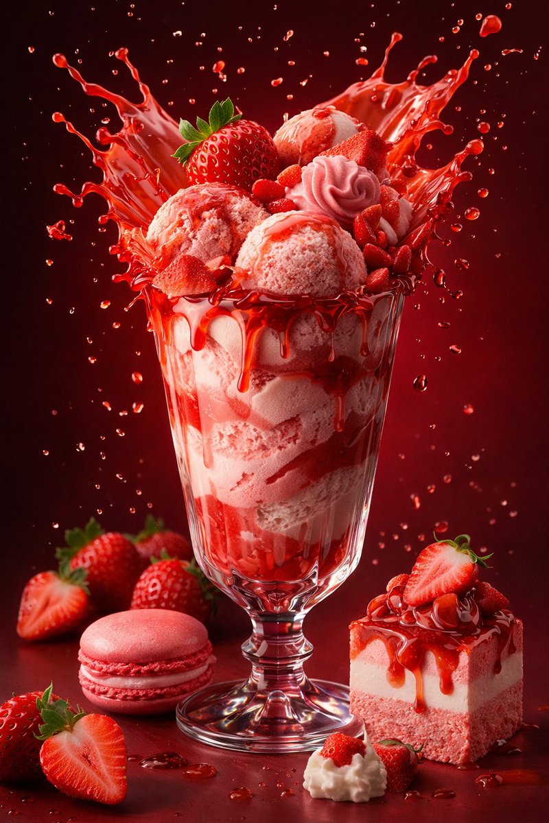 Parameterized Ice Cream Dessert Advertising Poster Prompt — example 1