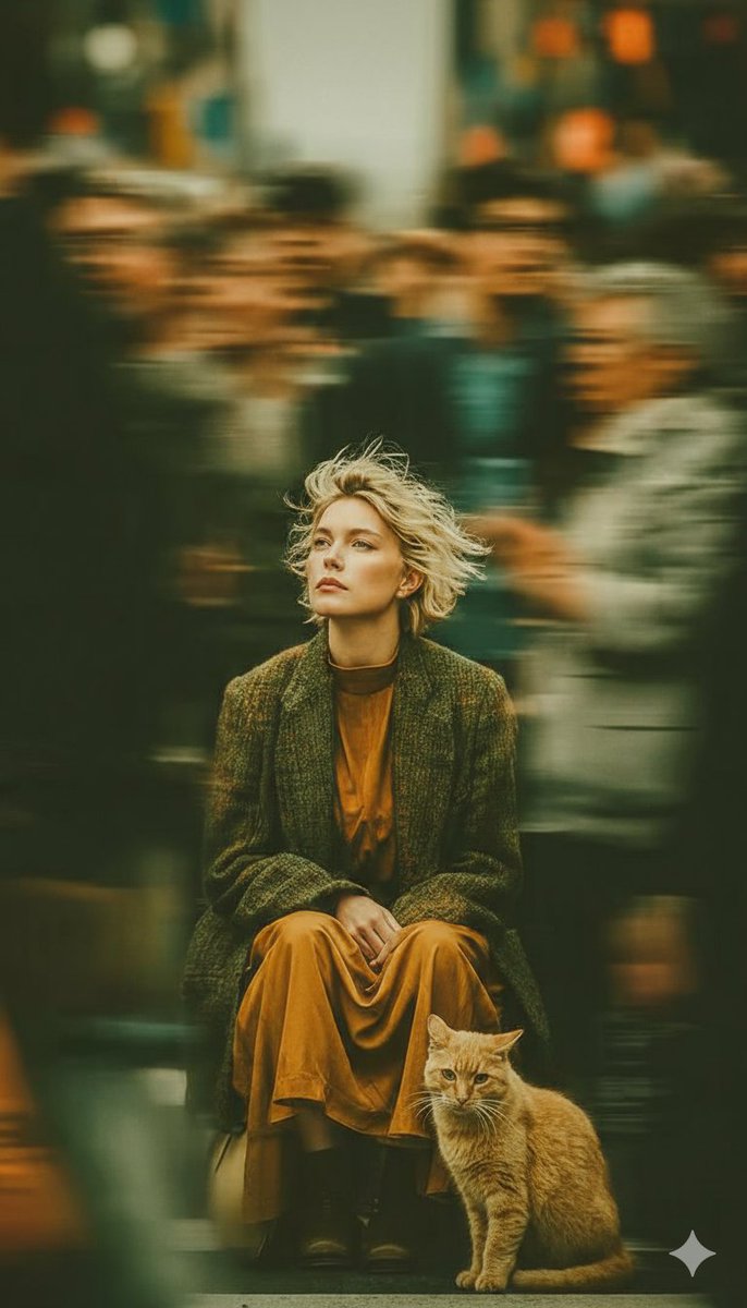 Long-Exposure Cinematic Street Photography Portrait — example 1