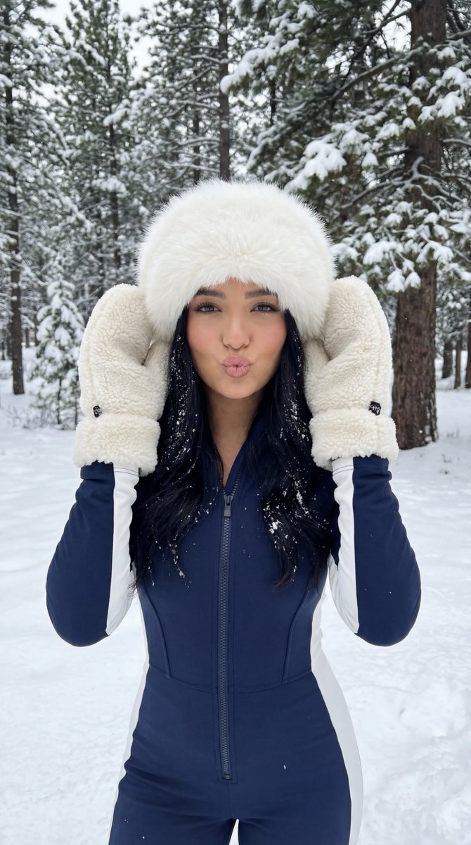 Winter Sport Lifestyle Portrait with Fur Hat and Pout — example 1