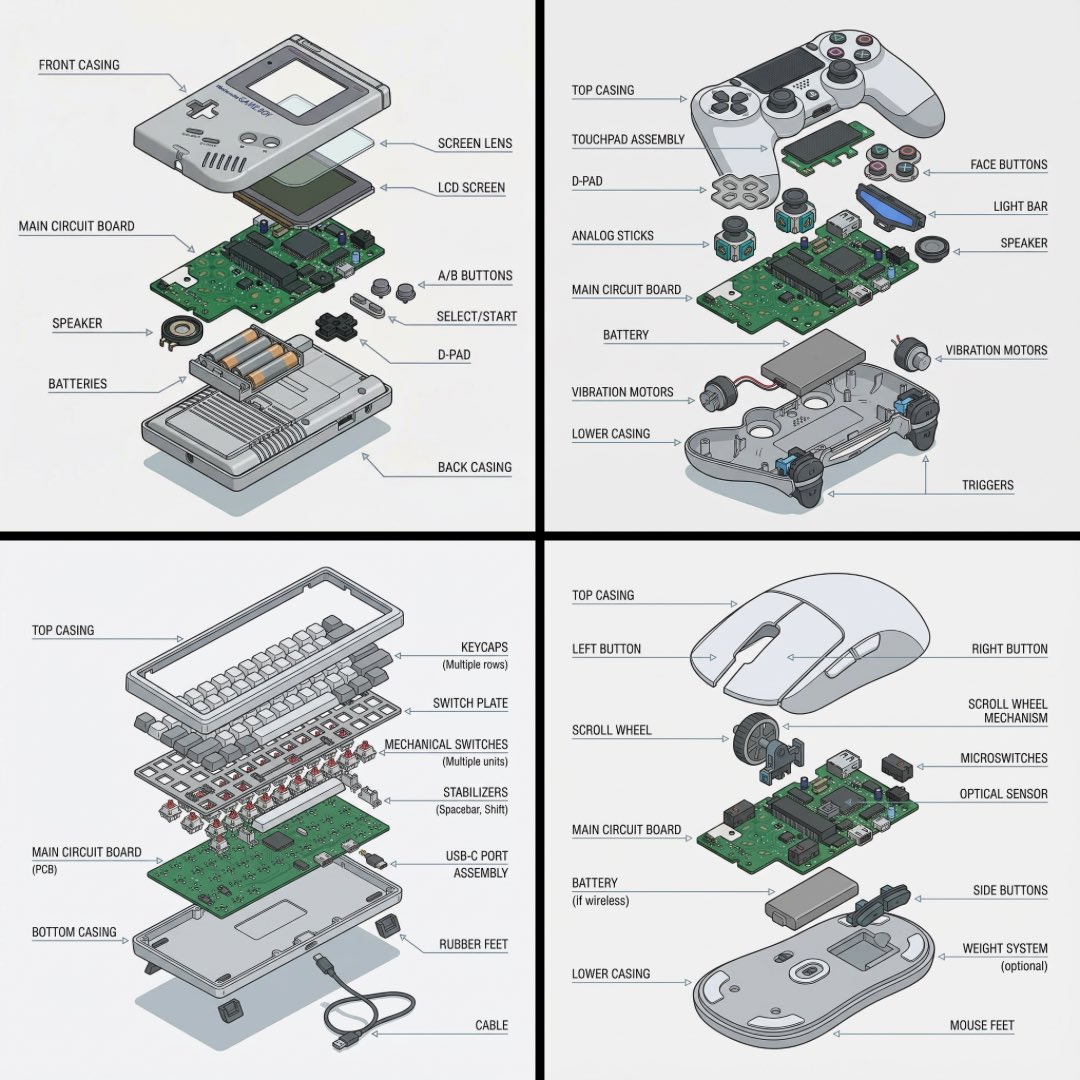 Technical exploded view diagram of a device — example 1