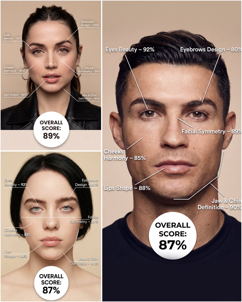 Futuristic facial age-checker infographic portrait — example 2