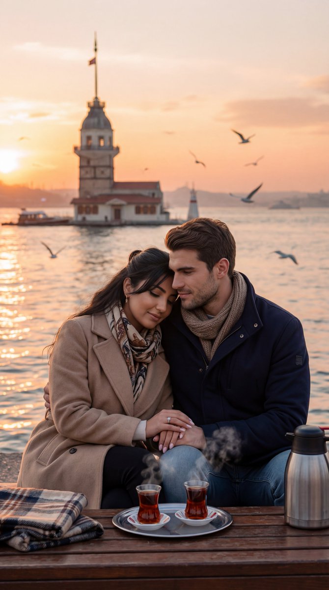 Ultra-Photorealistic Romantic Film Still (Uskudar Sunset) — example 1